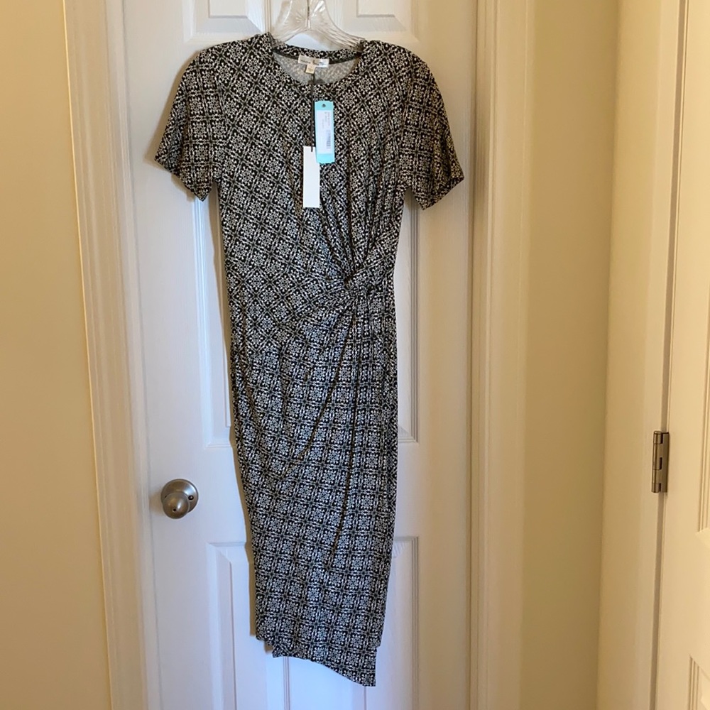 Nine Britton Olive Mehira Brushed Knit Midi Dress